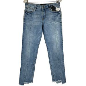 KUT From The Kloth Jeans Women's Size 0 Reese Ankle Blue Straight Leg Denim NWT